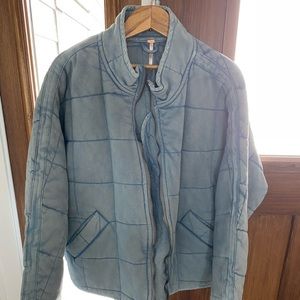 Free People Quilted Jacket in Wavy Waters